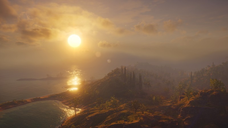 Assassins Creed: Odyssey, screen shot, Video Game Landscape, sunset