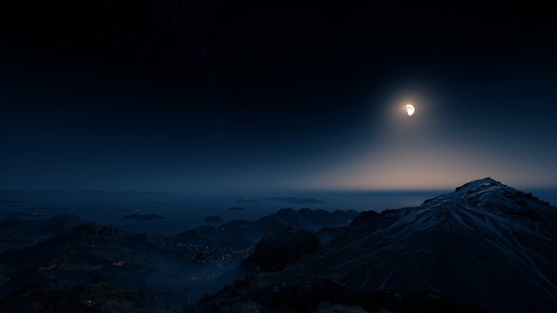 Assassins Creed: Odyssey, screen shot, Video Game Landscape, night