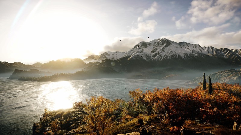 Assassins Creed: Odyssey, screen shot, Video Game Landscape, sunset