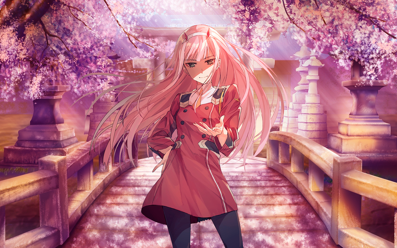 Darling in the FranXX, Zero, Zero Two (Darling in the FranXX), Code:002, pink hair, uniform, horns, anime