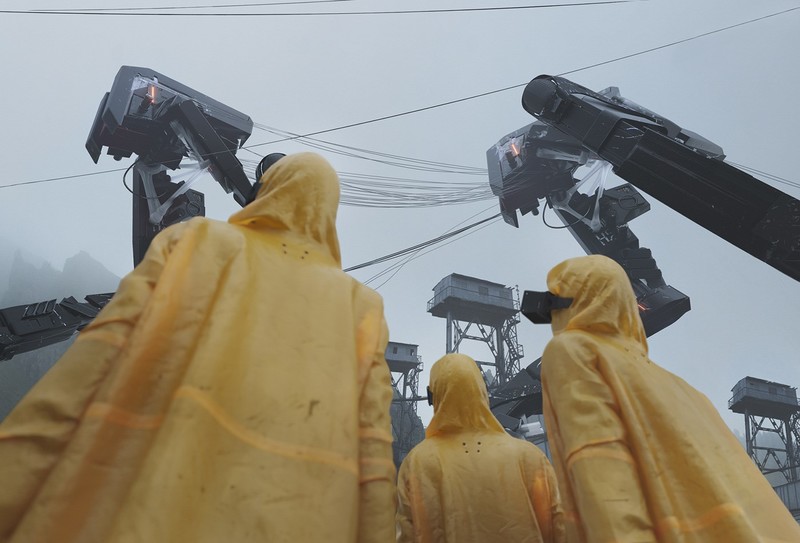science fiction, scientists, cyber, low-angle