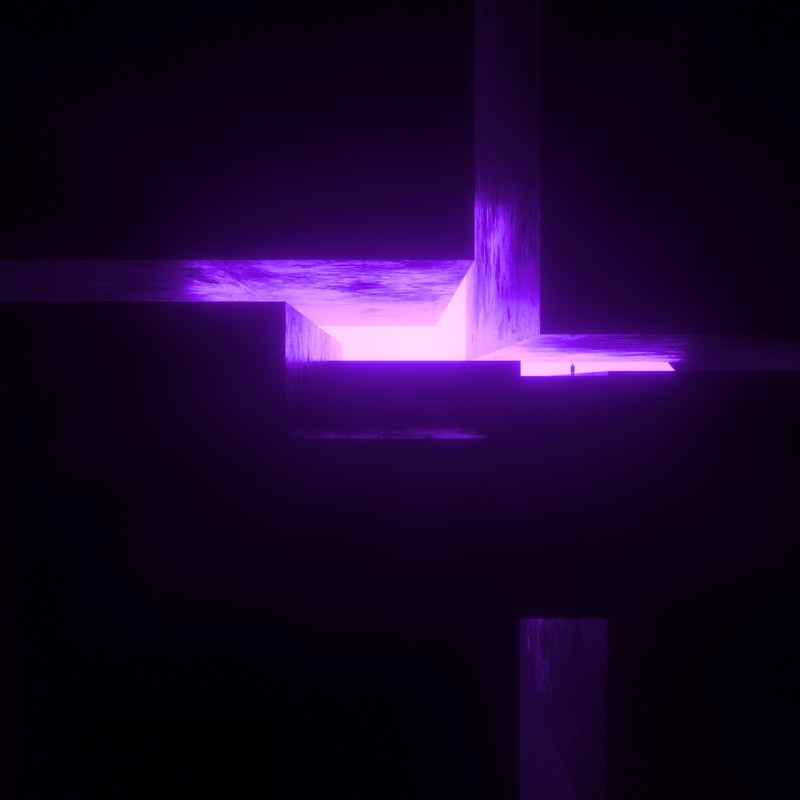artwork, science fiction, digital, concept art, alone, purple, neon, neon glow