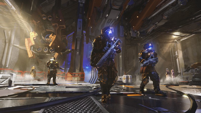 artwork, science fiction, digital, concept art, futuristic, hanger, cyberpunk, soldier, people, gun, video games