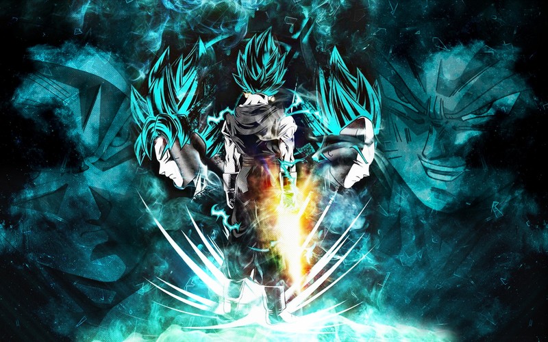 Dragon Ball, Dragon Ball Super, Dragon Ball Super Movie, Son Goku, Vegeta, Gogeta, anime, cyan