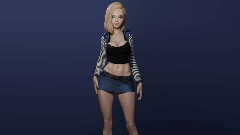 mavixtious, Dragon Ball Z, anime, anime girls, Android 18, 3D, CGI, blonde