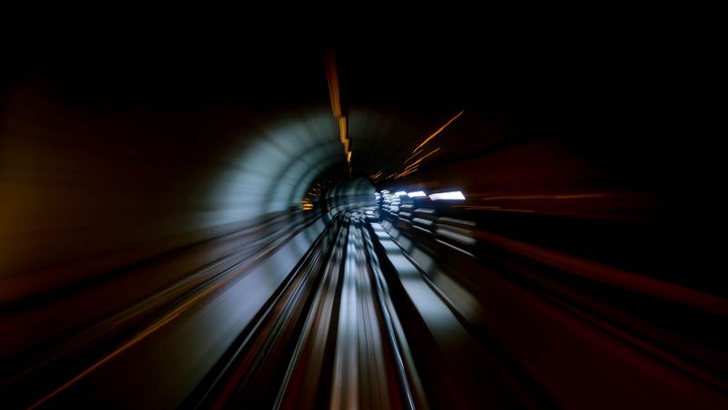 tunnel, motion, speed, dark, darkness, 4k
