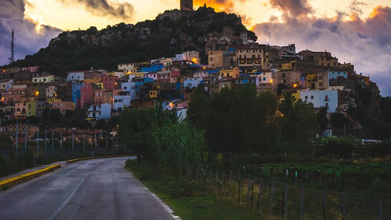 city, road, clouds, sky, 4k