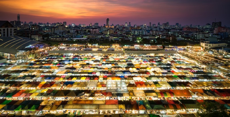 Asia, Thailand, Bangkok, colorful, city, sky, cityscape