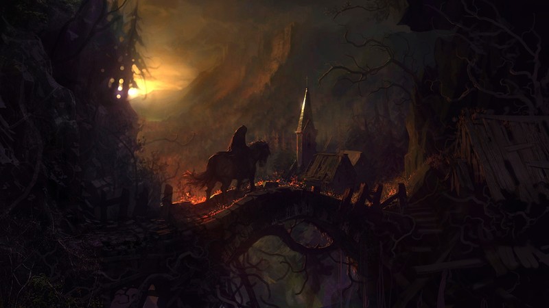 Castlevania: Lords of Shadow, Castlevania, sunset, forest, church