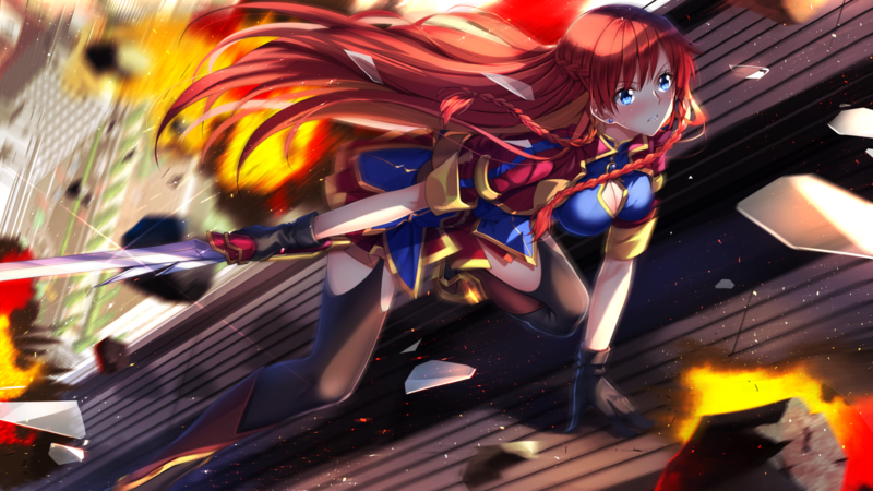 digital art, Re:CREATORS, Selesia Yupitiria, fan art, redhead, sword, anime girls, battle