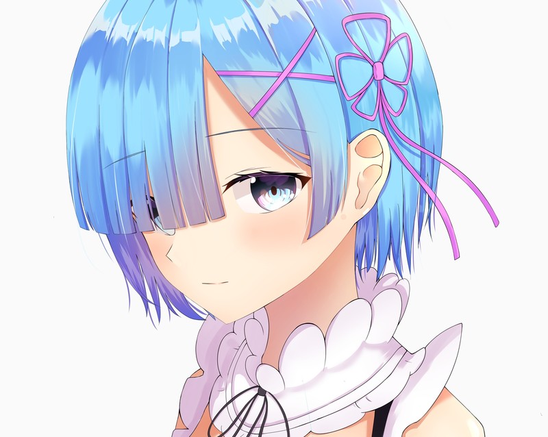Rem (Re: Zero), Re:Zero Kara Hajimeru Isekai Seikatsu, blue hair, anime