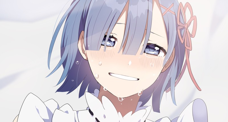 Rem (Re: Zero), Re:Zero Kara Hajimeru Isekai Seikatsu, blue hair, tears, anime