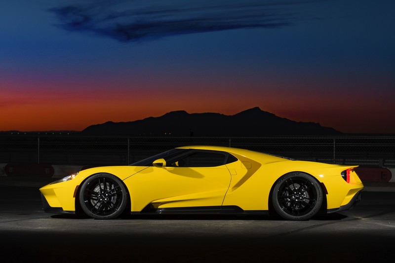Ford, Ford GT 2017, Ford GT, yellow, side view