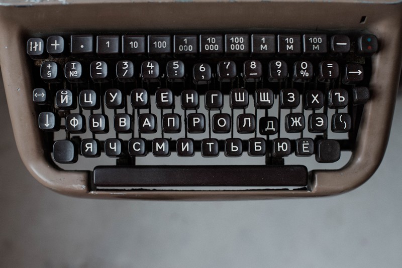 typewriters, Cyrillic, vintage, numbers