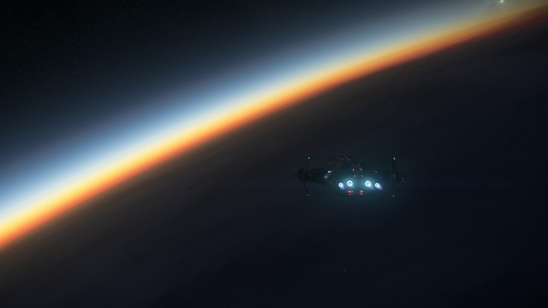 meteorite, Star Citizen, Robert Space Industries, space, stars, video game art, video games, sunrise, Anvil Carrack