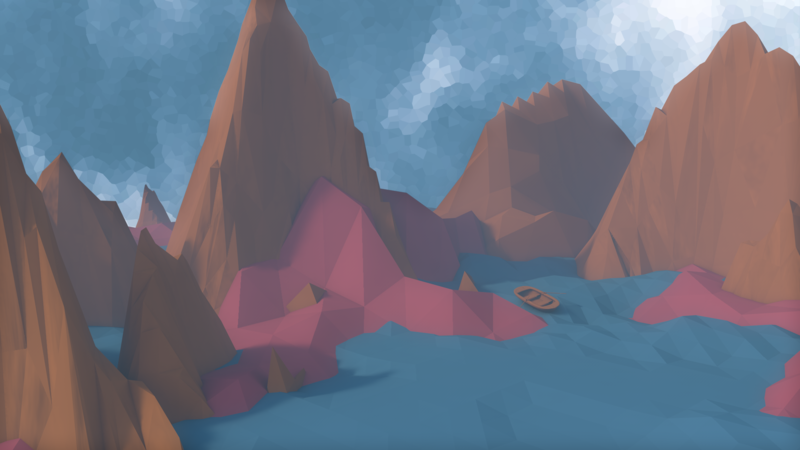 landscape, low poly, digital art