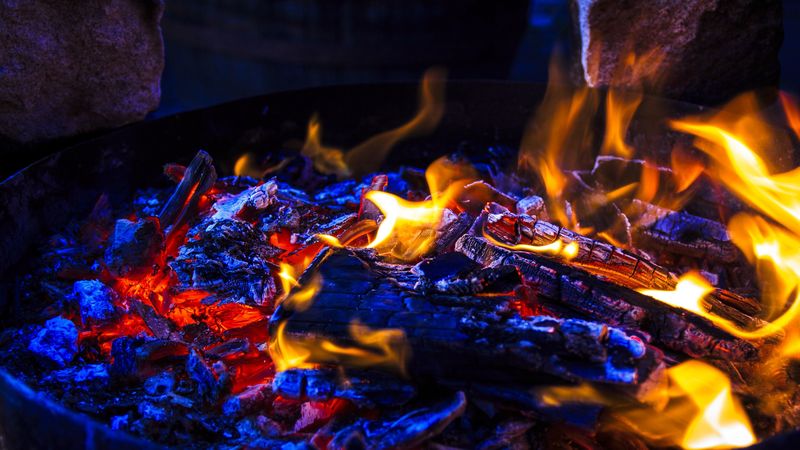 bonfire, fire, ash, firewood, embers, 4k