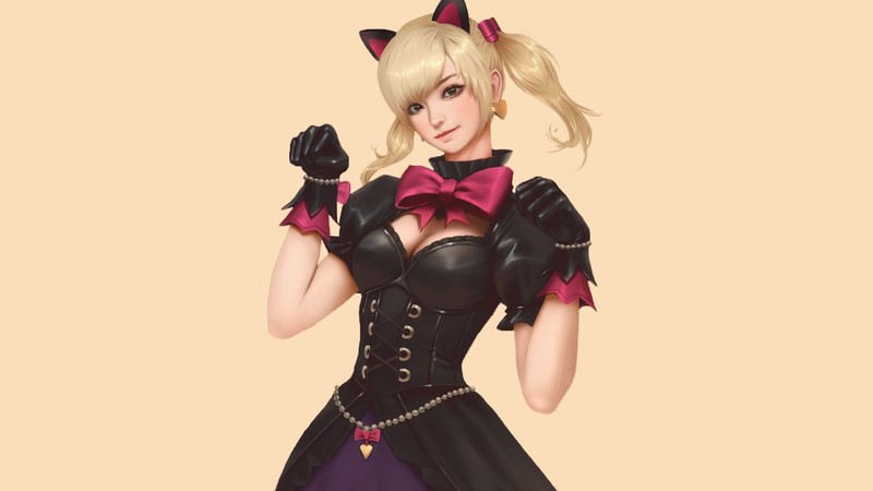 digital art, artwork, Overwatch, women, blonde, pigtails, cleavage, anime
