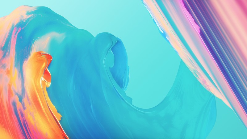 abstract, brush strokes, colorful, cyan