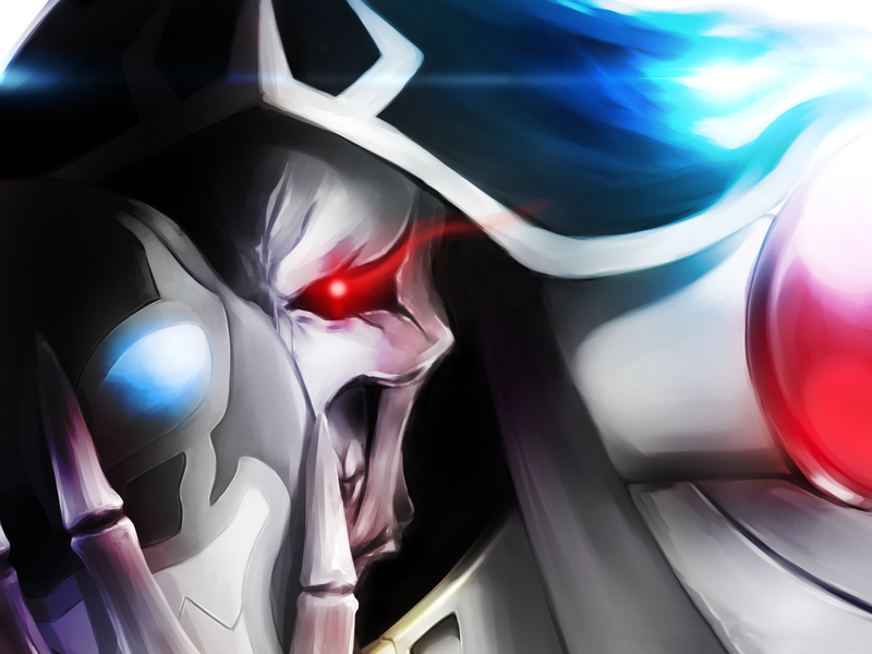 digital art, fan art, Overlord, anime, Ainz Ooal Gown, skull