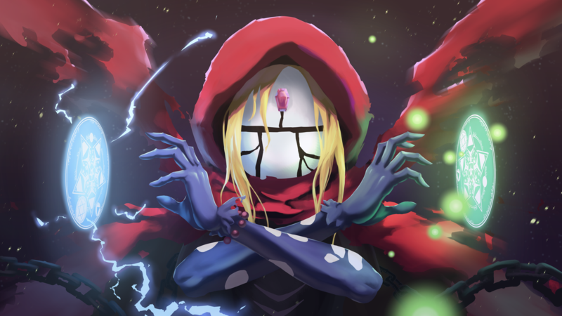 anime, digital art, fan art, Overlord (anime), Evileye (Overlord), magic, wizard, anime girls