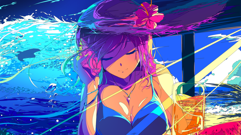 water, long hair, drink, colorful