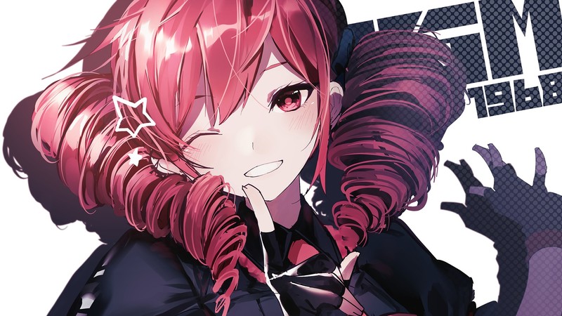 pink hair, pink eyes, twintails, anime, Kasane Teto