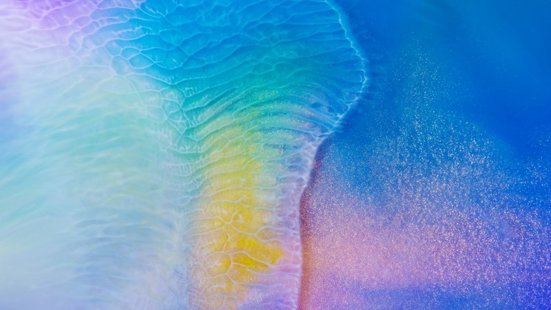 colorful, waves, water, sand, digital art, blue, cyan, yellow, illustration, abstract