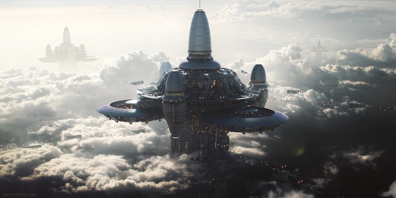 artwork, Wojtek Fus, futuristic city, digital art, science fiction