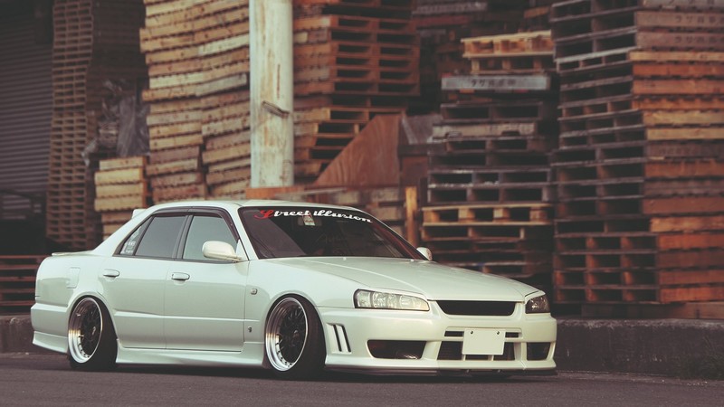Nissan, car, white, Nissan Skyline R34, front angle view