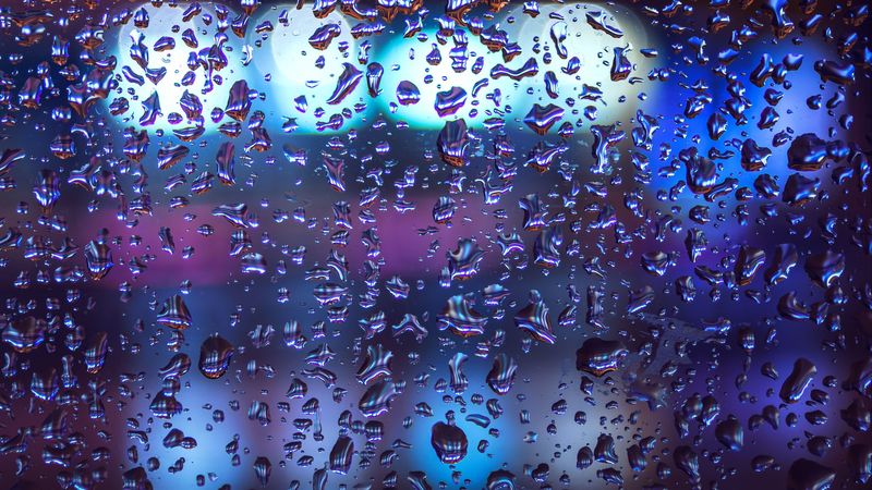 drops, glass, macro, rain, moisture, surface, volume, 4k