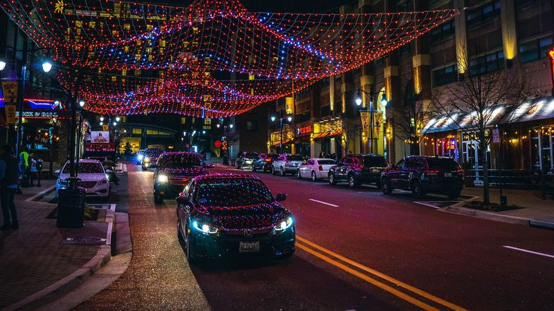 cars, night city, illumination, street, 4k