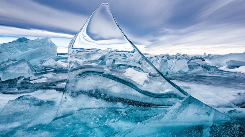 ice, floe, splinter, texture, bubbles, macro, 4k