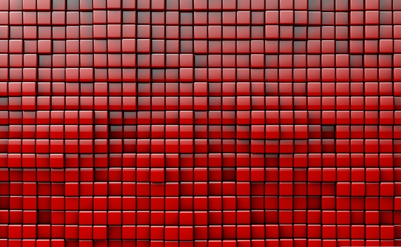 abstract, cube, 3D, red