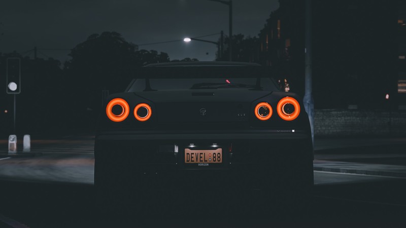 Nissan GTR R34, Nissan, Forza Horizon 4, video games, Nissan Skyline GT-R R34, GTR R34, rear view