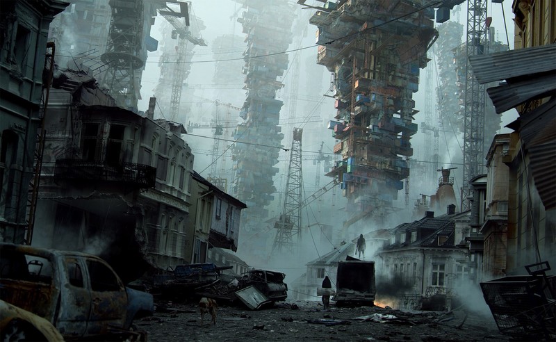 artwork, tower, Tamas Medve, city