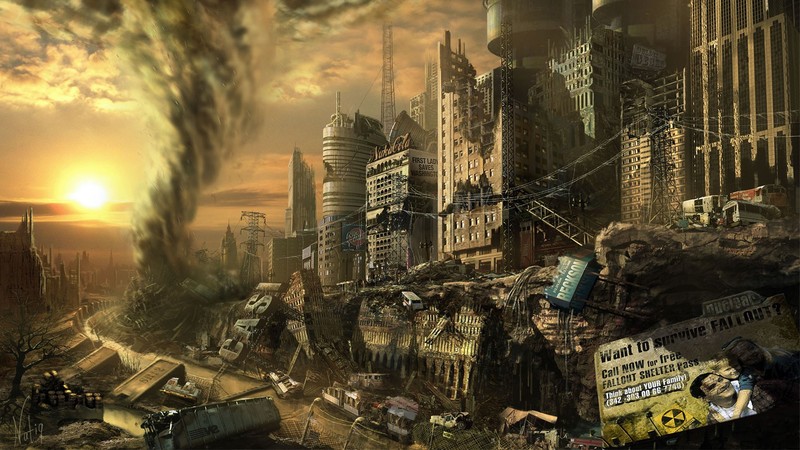video games, science fiction, futuristic, apocalyptic, Fallout, Fallout 3, sunset