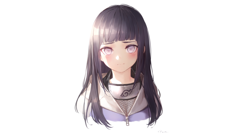 Naruto (anime), Hyuuga Hinata, anime, anime girls, white background, simple background, portrait, face