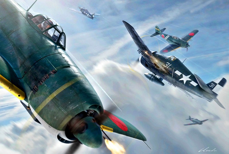 artwork, battle, vehicle, war, aircraft, military aircraft, military