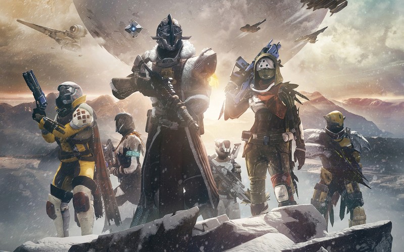 Destiny 2 (video game), video games, science fiction, the traveler, warlock (destiny), hunter (destiny), Titan (Destiny), spaceship, snow, weapon, soldier