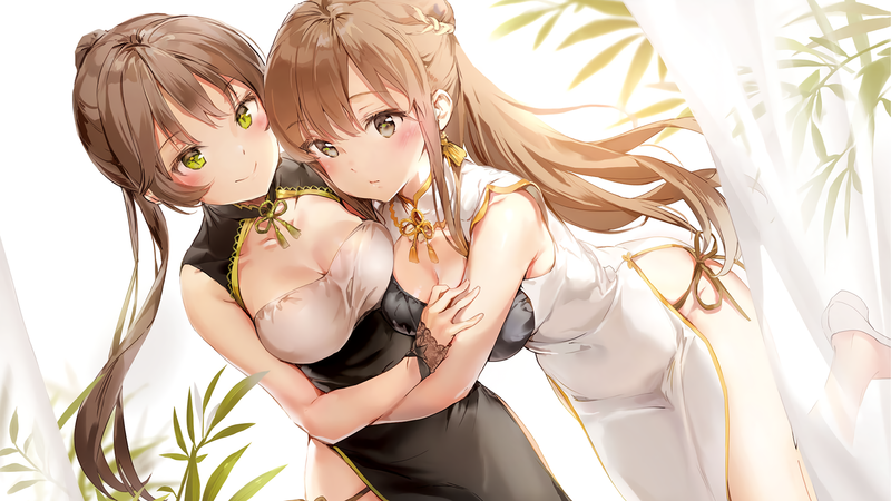 long hair, Chinese clothing, ponytail