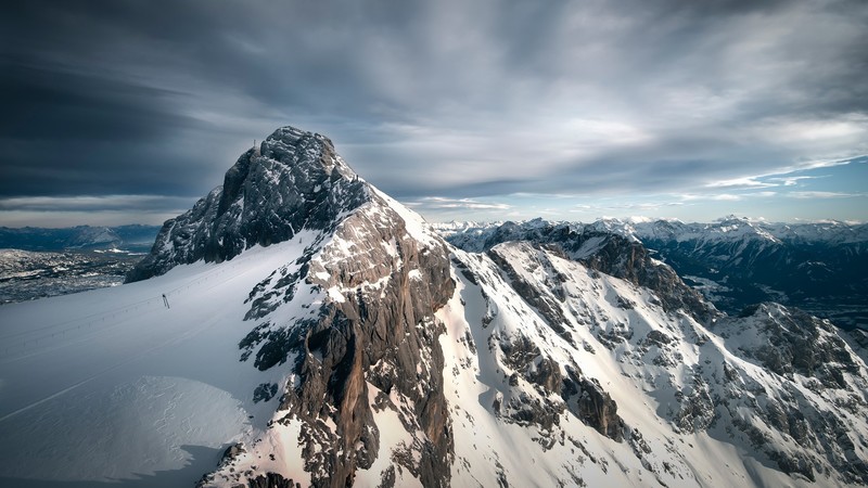 landscape, nature, mountains, snow, clouds, sky, rocks, Dachstein Mountains, snowy mountain, Austria