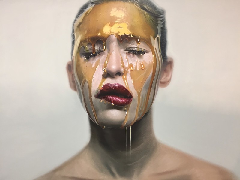 Mike Dargas, artwork, painting, realistic, face, women