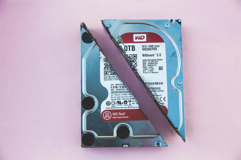 Hard drives, simple background, broken