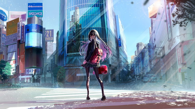 anime, 2D, artwork, digital art, landscape, city