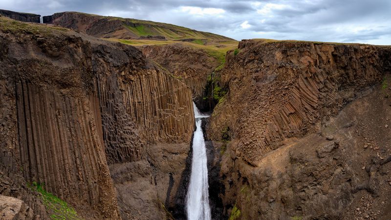 waterfall, break, flow, water, relief, 4k