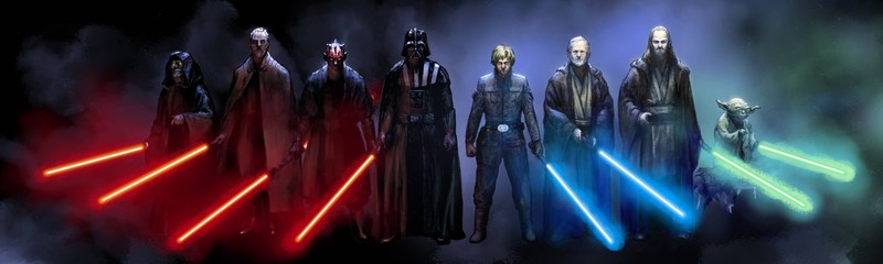 Star Wars, Jedi, Sith, laser swords, mask, Emperor Palpatine, Luke Skywalker, Darth Vader, Yoda, collage, Star Wars Heroes, Star Wars Villains, Darth Maul, Obi-Wan Kenobi, Qui-Gon Jinn, Count Dooku