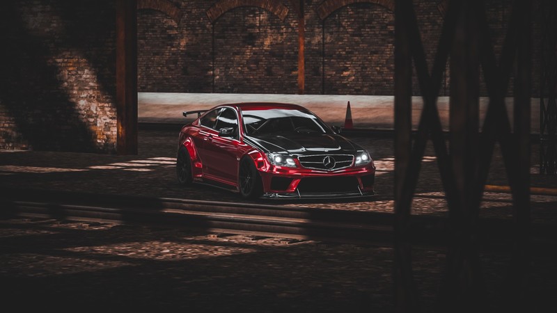 Mercedes Benz, Mercedes C63 AMG, C63 AMG Black Series, Forza Horizon 4, car, carbon fiber