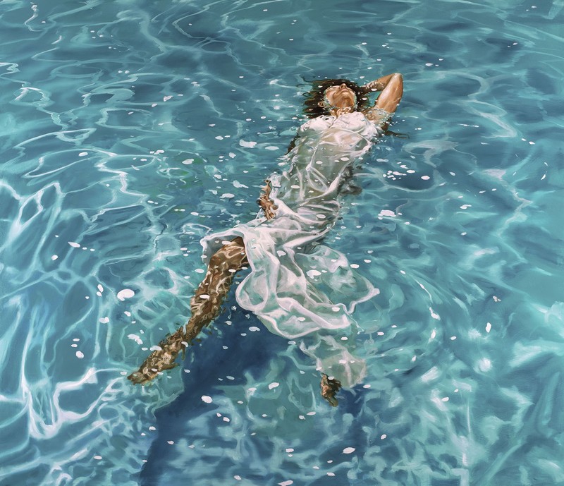 Eric Zener, painting, realistic, swimmer, women