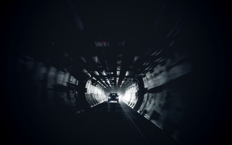 car, tunnel, vehicle, dark